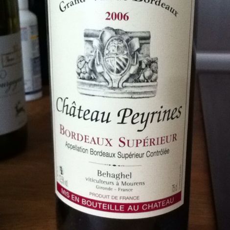 Château Peyrines_Rouge A.O.C Bordeaux Supérieur_Red Wine