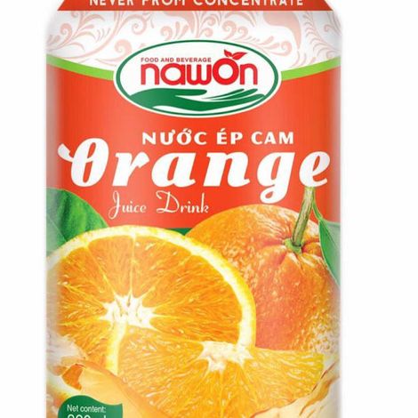 Orange juice 330ml, fruit juice in can from viet nam, fresh fruit juice.contact +84376677857