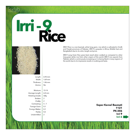 irri-9 long grain biryani rice
