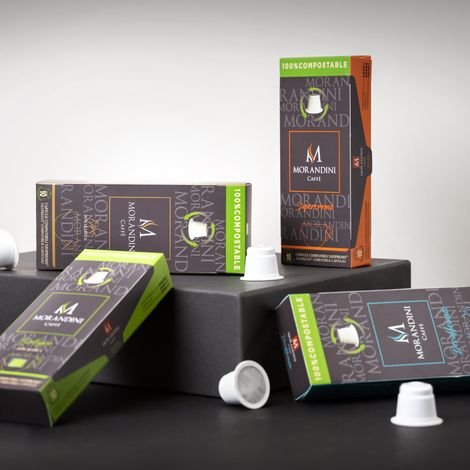 Our Nespresso compatible capsules, compostable-certified