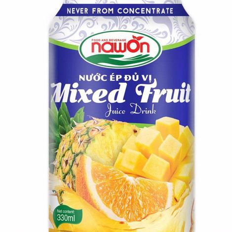 Mixed fruit juice 330ml, fruit juice in can from viet nam, fresh fruit juice, contact +84376677857