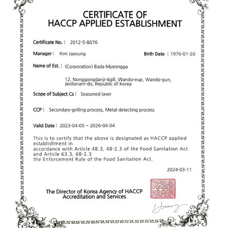 HACCP Certification