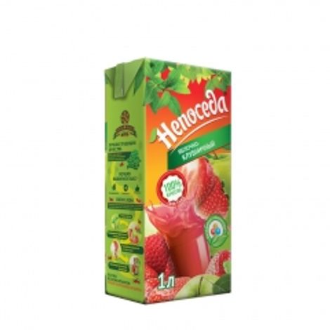 Apple-strawberry nectar with pulp