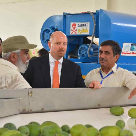 US Consular General paid a visit to our Mustafa Farms to oversee the USAID machinery.