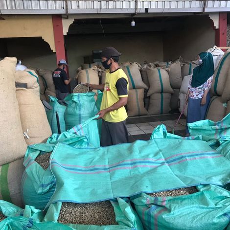 warehouse of coffee bean Java
