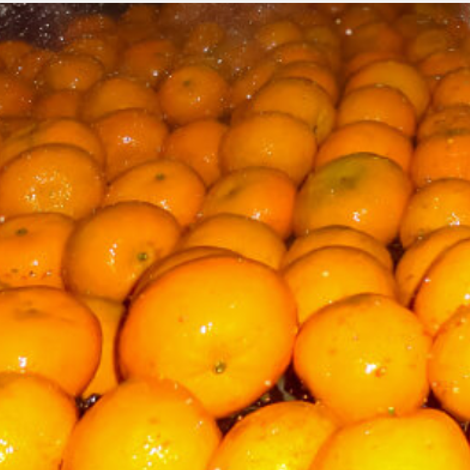 Kinnow mandarin is harvested during the early time and send it to processing facility where it is initially sorted on conveyer belt to remove diseased and de shape produce and washed to remove dust. After that it is dryed with dryer and wax it for increasing its shelf life and cosmetic look.