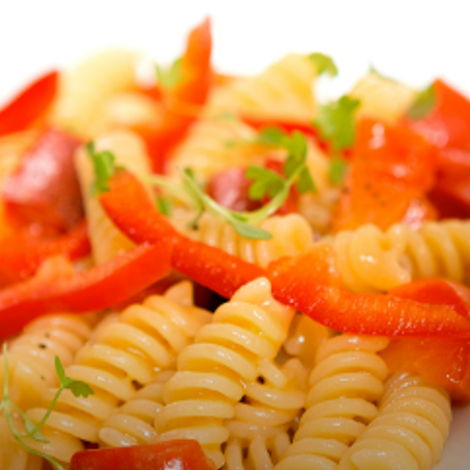 fussili with red peppers