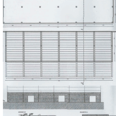 Draft Project - An idea that bring to the realization on a winery with a volumetric layout complex and scenographic, that adapts itself to the slopes of the hills where it stands.