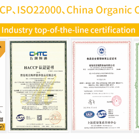 BRC(A), HACCP, ISO22000, China Organic Certification