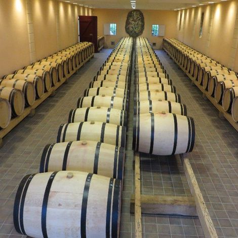 Château Destieux barrel cellar