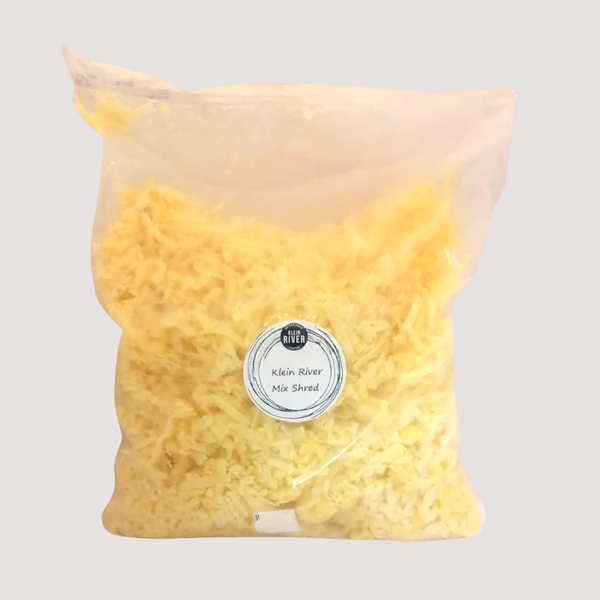 Mixed Cheese Shred from South Africa supplied by Klein River Cheese - No-Rind Cheddar Cheese
