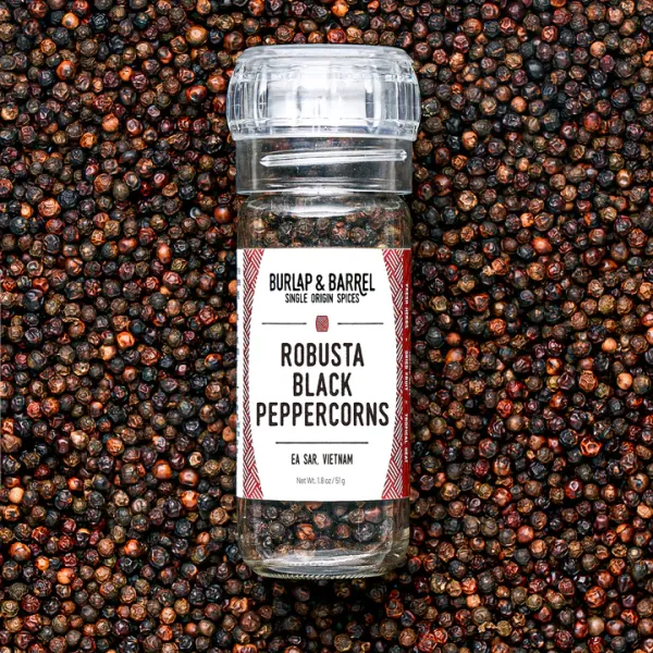 Black Pepper from United States supplied by Burlap & Barrel - Black Whole Black Peppercorn