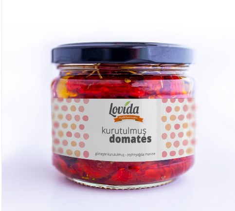Sun-Dried Tomatoes Marinated in Olive Oil Glass Jar from 튀르키예 supplied by Lovida - 햇볕 건조 건조 토마토
