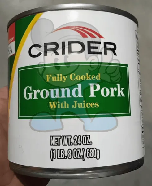 Preserved Pork from 미국 supplied by Crider Inc - Boneless (=Without Bone=Deboned) 돼지고기 통조림