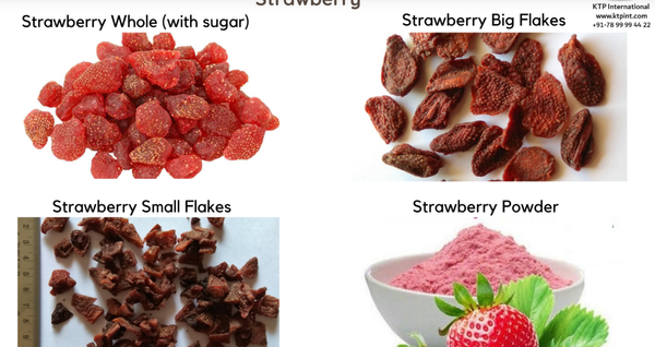 Strawberry from India supplied by KTP International India - Diced Fresh Strawberry