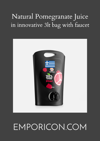 Natural Pomegranate Juice 3lt in innovative foldable bag with faucet from 그리스 supplied by Emporicon Mon. IKE - Juice 석류주스
