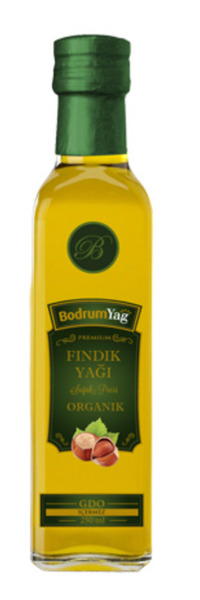 Organic Hazelnut Oil from Turkiye supplied by Bodrum Yag Ltd. - Glass Jar (=Glass Bottle) Hazelnut Oil