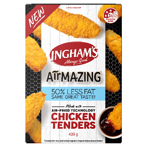 Ingham’s Airmazing Chicken Tenders from 호주 supplied by Ingham's Chicken - With Skin (=Skin On) 닭고기 가공품