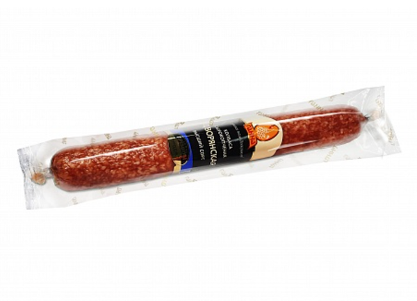 Raw smoked sausage "Dvoryanskaya" from 벨라루스 supplied by JSC "Vitebsk Broiler Poultry Farm" - Individually Wrapped (=IW) 소시지