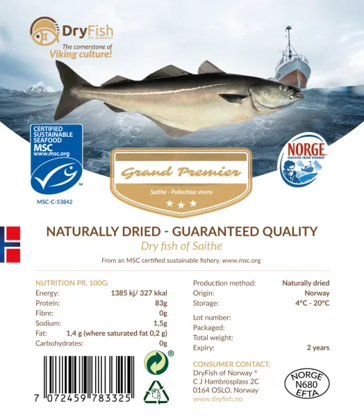 Fresh Saithe from 노르웨이 supplied by DRYFISH OF NORWAY AS - Dried 검정대구