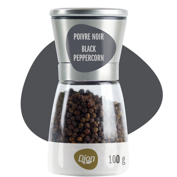 Black Pepper from Canada supplied by Dion Herbes & Spices - Black Whole Black Peppercorn