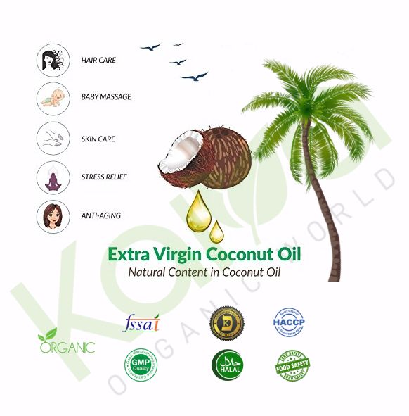 Extra Virgin Coconut Oil from 인도 supplied by Kaira Organic World - Best Quality 기타 신선 코코넛