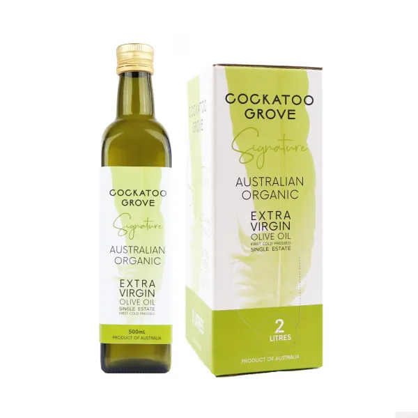 Signature Organic Extra Virgin Olive Oil from Australia supplied by Cockatoo Grove - Organic Olive Oil