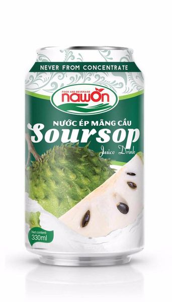 Soursop juice 330ml, FOB price 5.2usd/tray/24cans from 베트남 supplied by Nawon Food and Beverage Company Limited - Non-GMO 오렌지주스