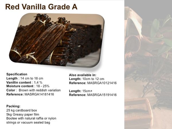 Madagascar Red TK Vanilla pods from United Kingdom supplied by MASPICESEU - Conventional Vanilla