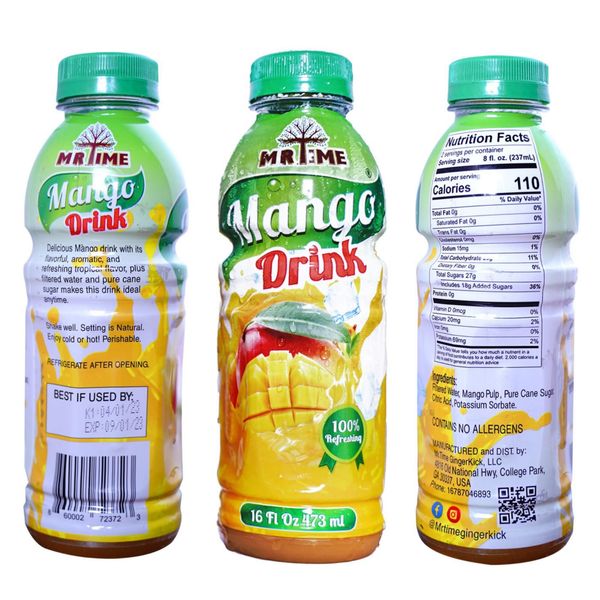 Mango Drink from United States supplied by Mr. Time Ginger Kick. LLC - NFC (=Not From Concentrate=Directly Expressed) Mango Juice
