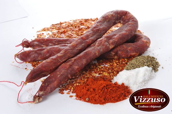 Cured Sausage from 이탈리아 supplied by Salumificio Vizzuso - Pork Sausage - Kabanos (=Kabanosy) 소시지