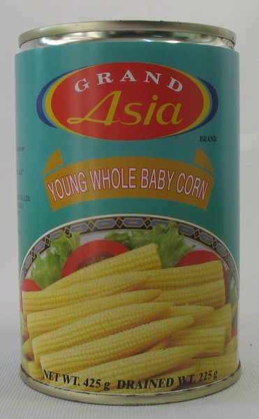 Baby Corn in  Brine from 태국 supplied by Grand Asia Foods Industry Co., Ltd - Jarred 8oz., 13oz 사탕옥수수 가공품