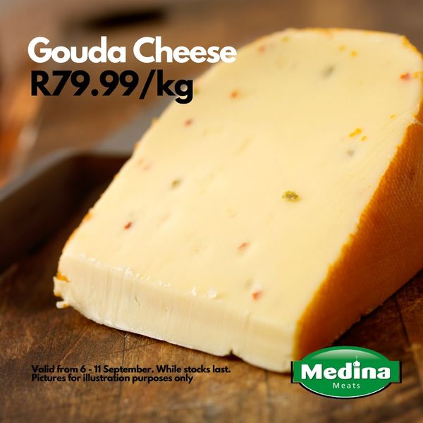 Gouda Cheese from 남아프리카공화국 supplied by Medina Meats - Sliced 고다 치즈