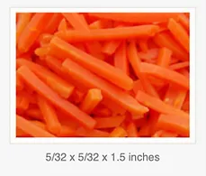 Carrots from 미국 supplied by Cherryfield Foods Inc - Strips 신선 당근