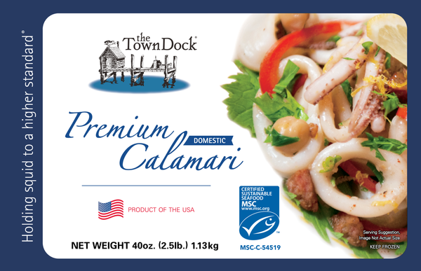 Premium Domestic Calamari from United States supplied by The Town Dock - Premium Quality Frozen Squid