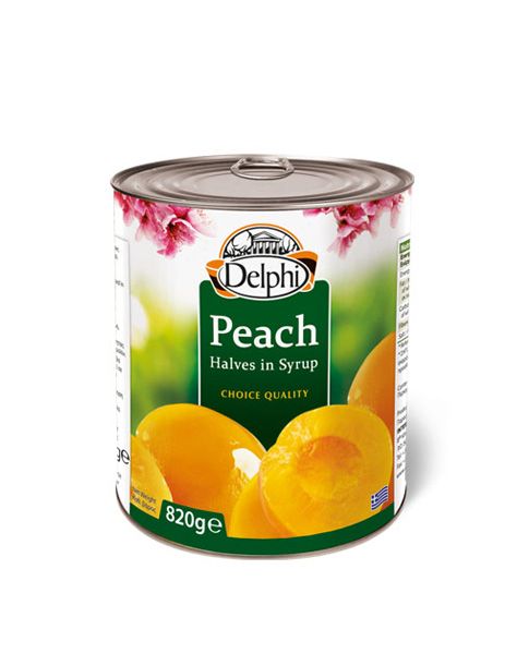 Peach Halves in tins from 그리스 supplied by INTERCOMM FOODS S.A. - Can 통조림 또는 병에 든 복숭아
