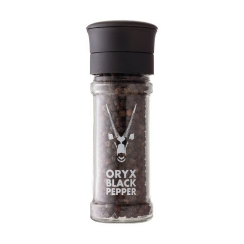 Oryx Black Pepper 50g from South Africa supplied by ORYX Desert Salt PYT Ltd. - Madagascar Whole Black Peppercorn