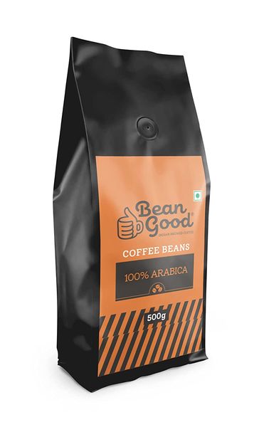 Bean Good Indian Brewed Coffee Beans 500g - Freshly Roasted Beans from Chikmagalur - 100% Pure Arabica Beans from 인도 supplied by CURE PHARMA - 아라비카 볶은 원두