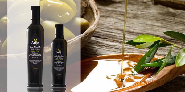 Extra Virgin Olive Oil from Morocco supplied by Domaine Arije - Glass Jar (=Glass Bottle) Olive Oil