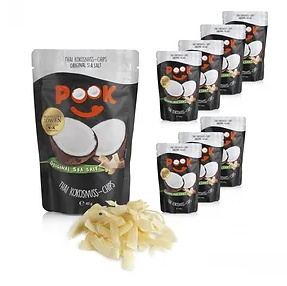 POOK Coconut Chips Chocolate Sea Salt from 독일 supplied by PookSpaFoods GmbH - Roasted 기타 신선 코코넛