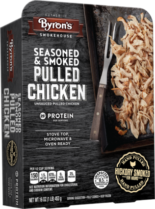SEASONED & SMOKED PULLED CHICKEN from 미국 supplied by Byron's BBQ - Seasoned - Marinated 닭고기 가공품