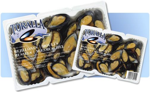 Half Shell Mussels from Chile supplied by Toralla S.A. - Medium Frozen Mussel