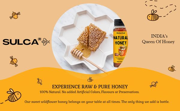 SULCA Wildflower Honey - RAW, Unadulterated & Ethically Sourced | Rich in Natural Antioxidants & Antibiotics | No Added Sugar or Preservatives from 인도 supplied by FARMDAY PRIVATE LIMITED - PET Jar 꿀
