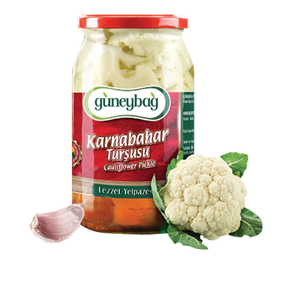 Jar - Cauliflower Pickle from Turkiye supplied by GUNEYLILER GIDA SAN.TIC.LTD.STI. - GUNEYBAG - As per customer's request Value Added Cauliflower