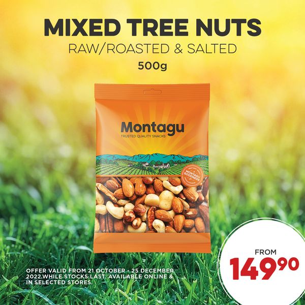 Mixed Tree Nuts from South Africa supplied by Montagu Snacks - Roasted - Salted Mixed Nuts
