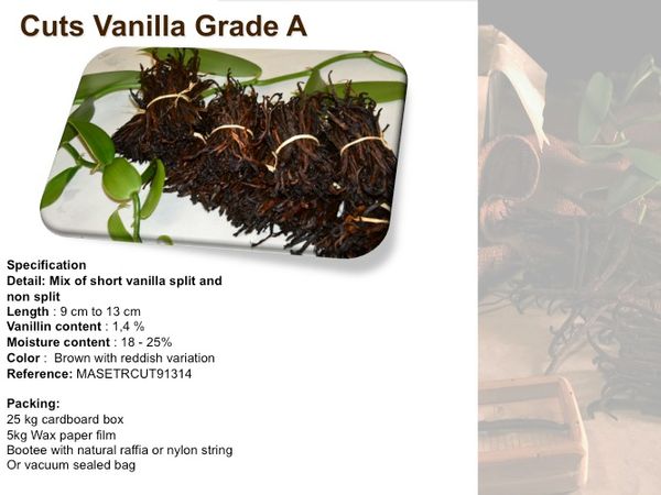 Madagascar Vanilla Cuts/ Extraction Grade from United Kingdom supplied by MASPICESEU - Vanilla Cuts Vanilla