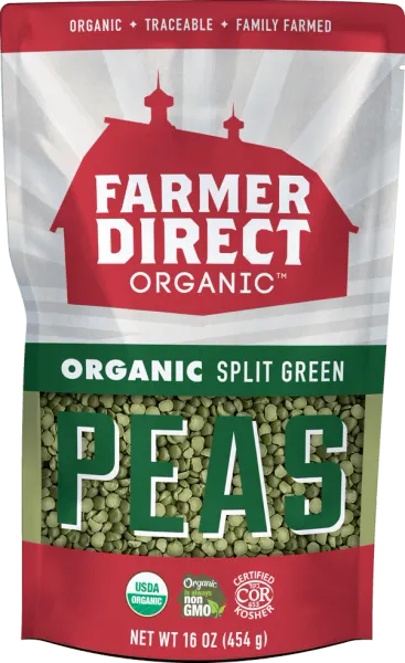 ORGANIC SPLIT GREEN PEAS from 캐나다 supplied by Farmer Direct Cooperative - Organic 냉동 완두