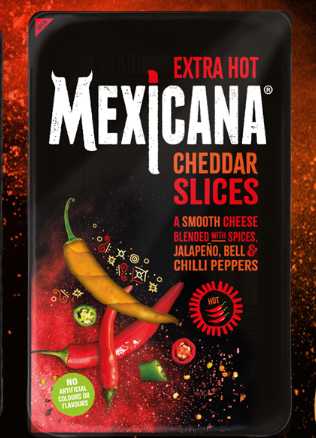 Extra Hot Mexicana Cheddar Slices from 영국 supplied by Norseland Ltd - Extra Hot 체다 치즈