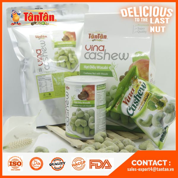 CASHEW NUTS WITH WASABI from 베트남 supplied by TAN TAN CULTIVATION - MANUFACTURING - TRADING COMPANY LIMITED - wasabi 견과 스낵