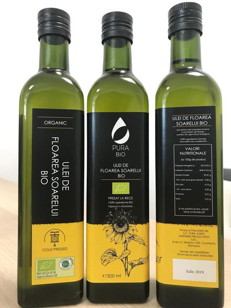 Organic Cold Pressed SUNFLOWER OIL from Romania supplied by Pura Agro - As per customer's request Refined Sunflower Oil